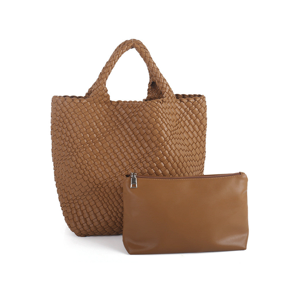 Cpzmy Woven Bag for Women, Vegan Leather Tote Bag Large Summer Beach Travel Handbag and Purse Retro Handmade Shoulder Bag